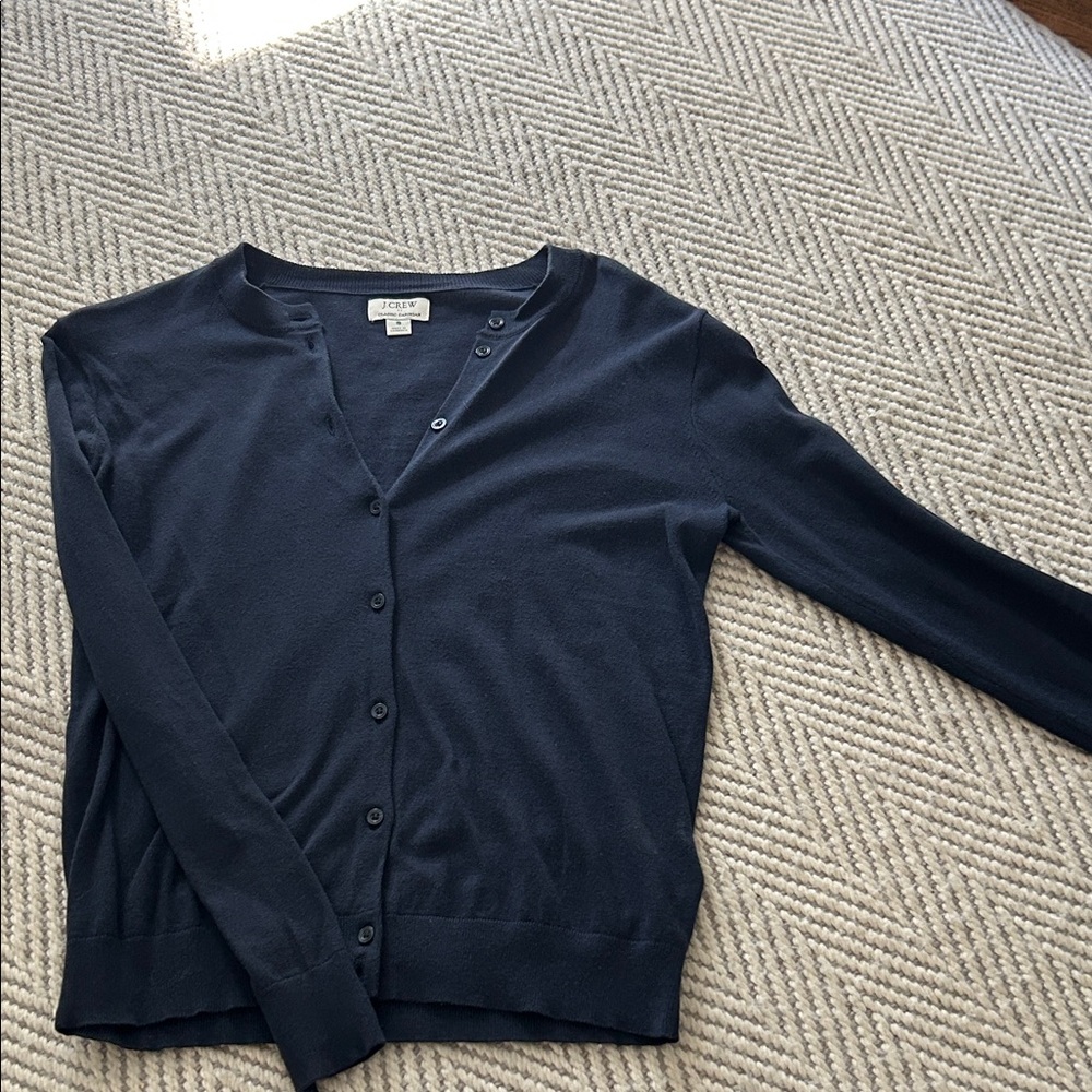 J. Crew Navy Blue Button-Up Cardigan